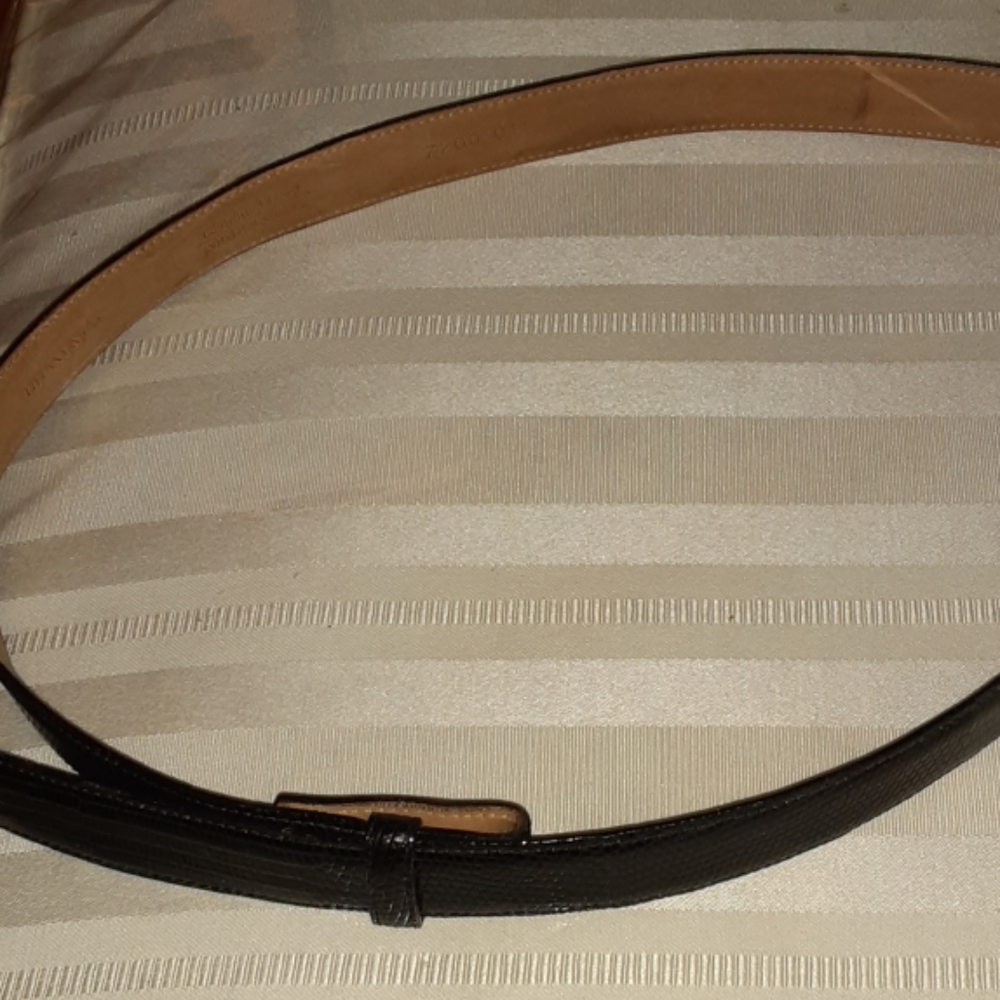 Tiffany & Co Black Genuine Lizard Belt